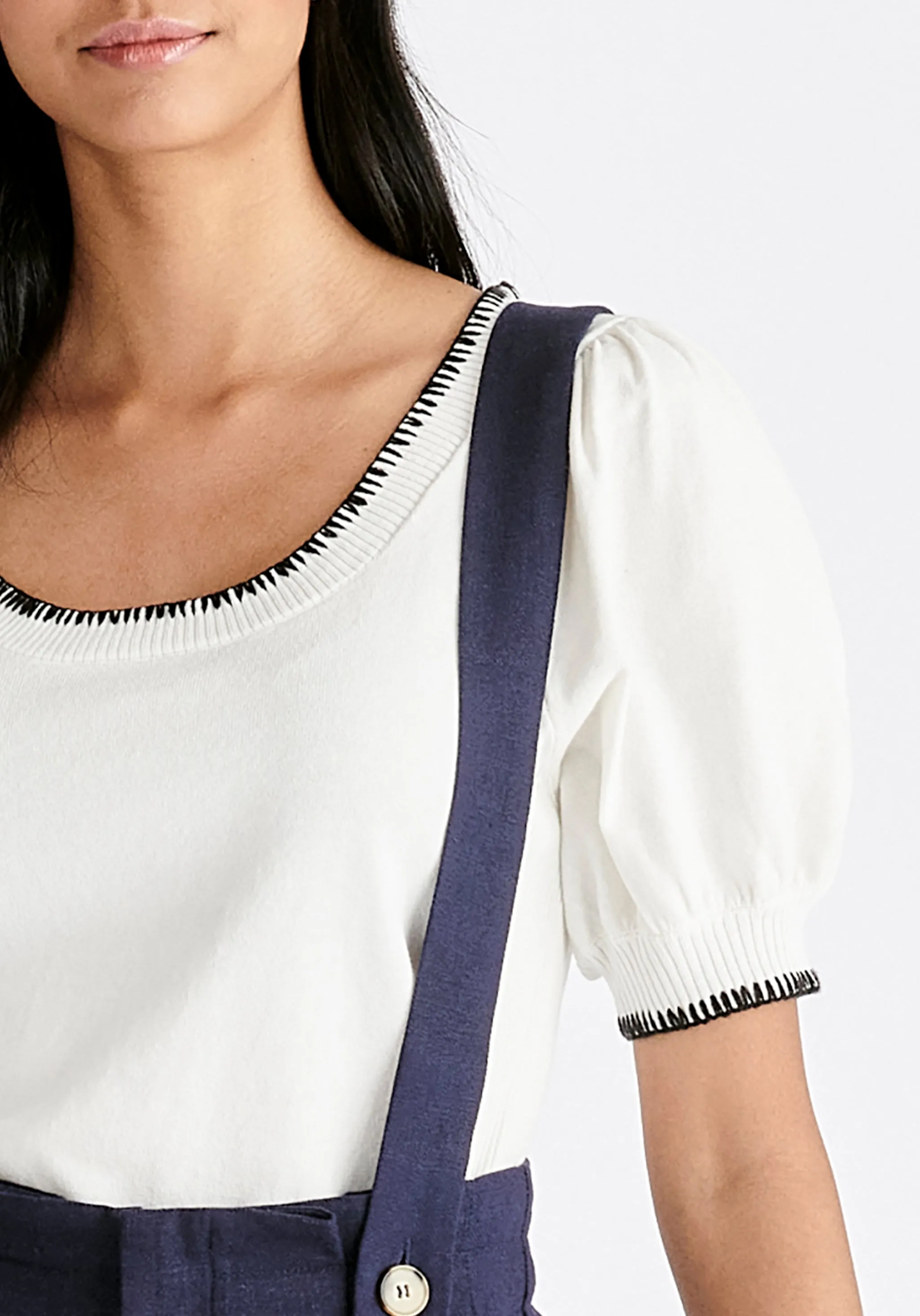 Contrast Whipstitch Top