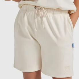 Cream Relaxed Cotton Fleece Short