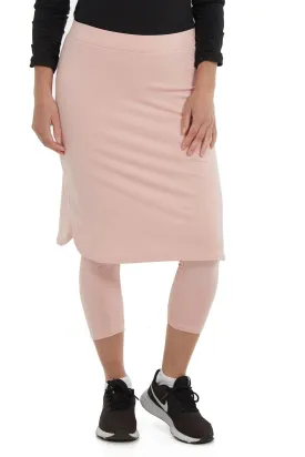 Cropped ShirtTail Snoga Athletic Skirt in Silver Pink