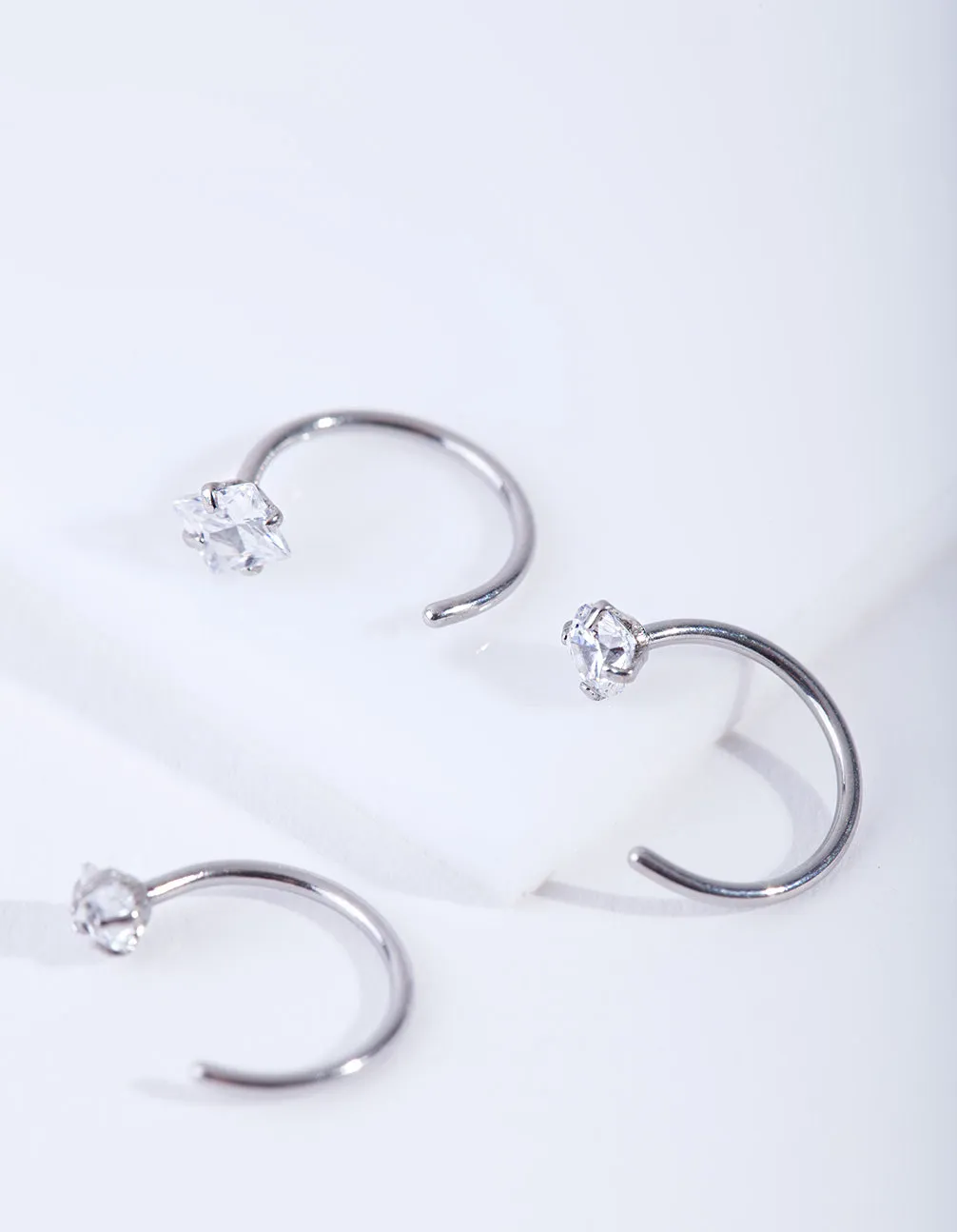 Crystal Nail Nose Ring Pack