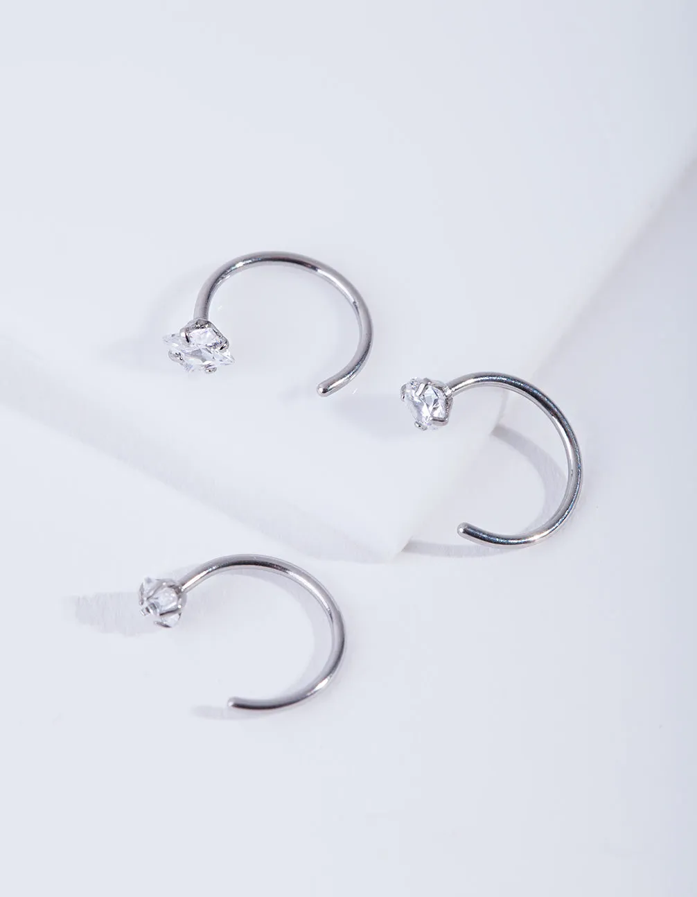 Crystal Nail Nose Ring Pack