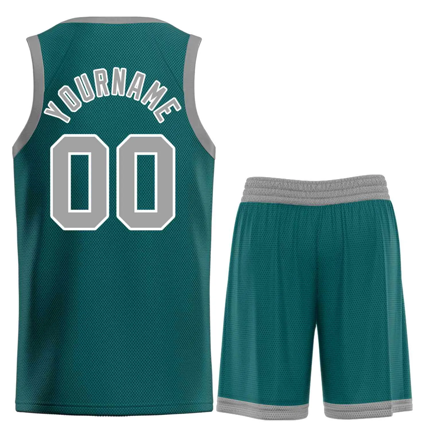 Custom Aqua Gray-White Bull Classic Sets Curved Basketball Jersey