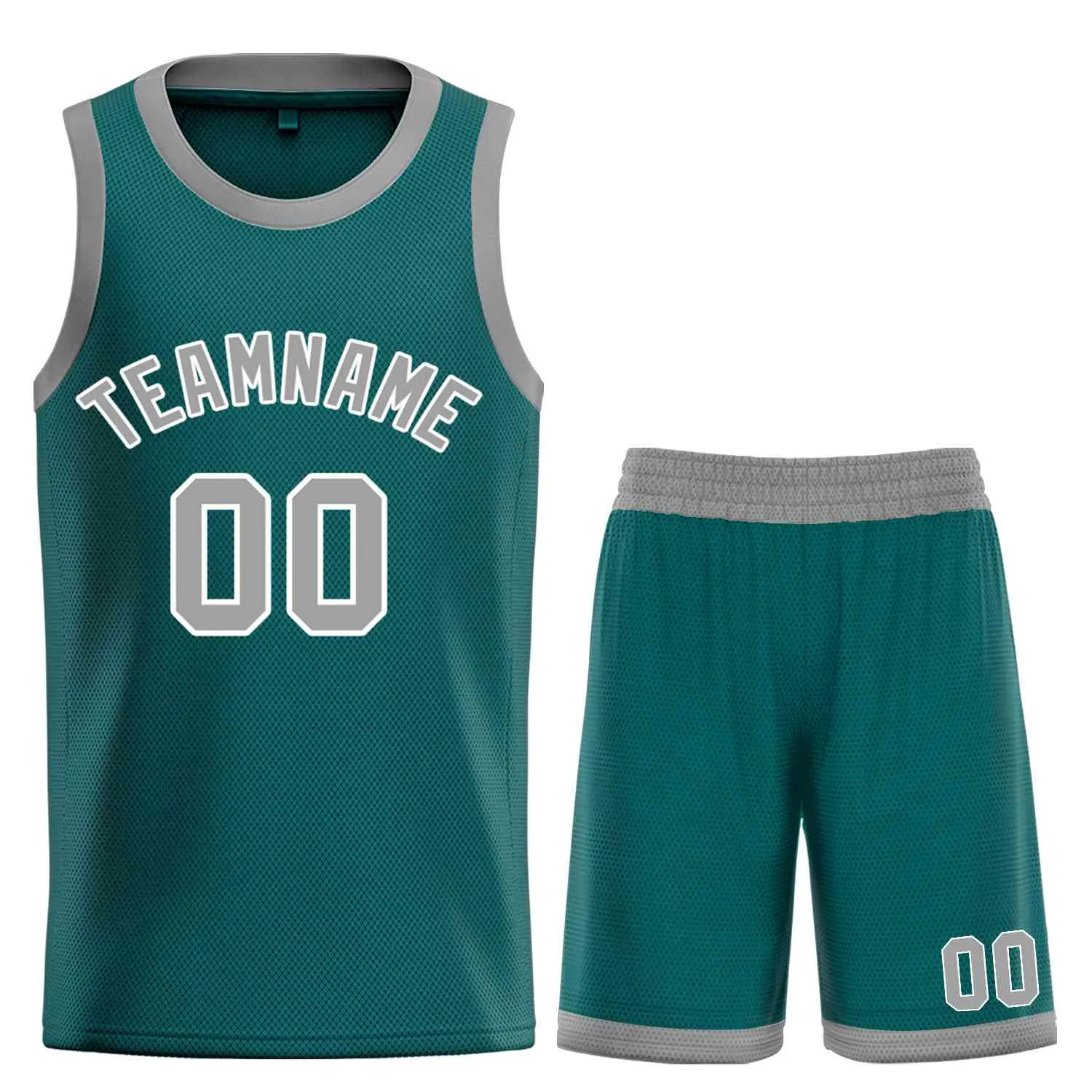 Custom Aqua Gray-White Bull Classic Sets Curved Basketball Jersey