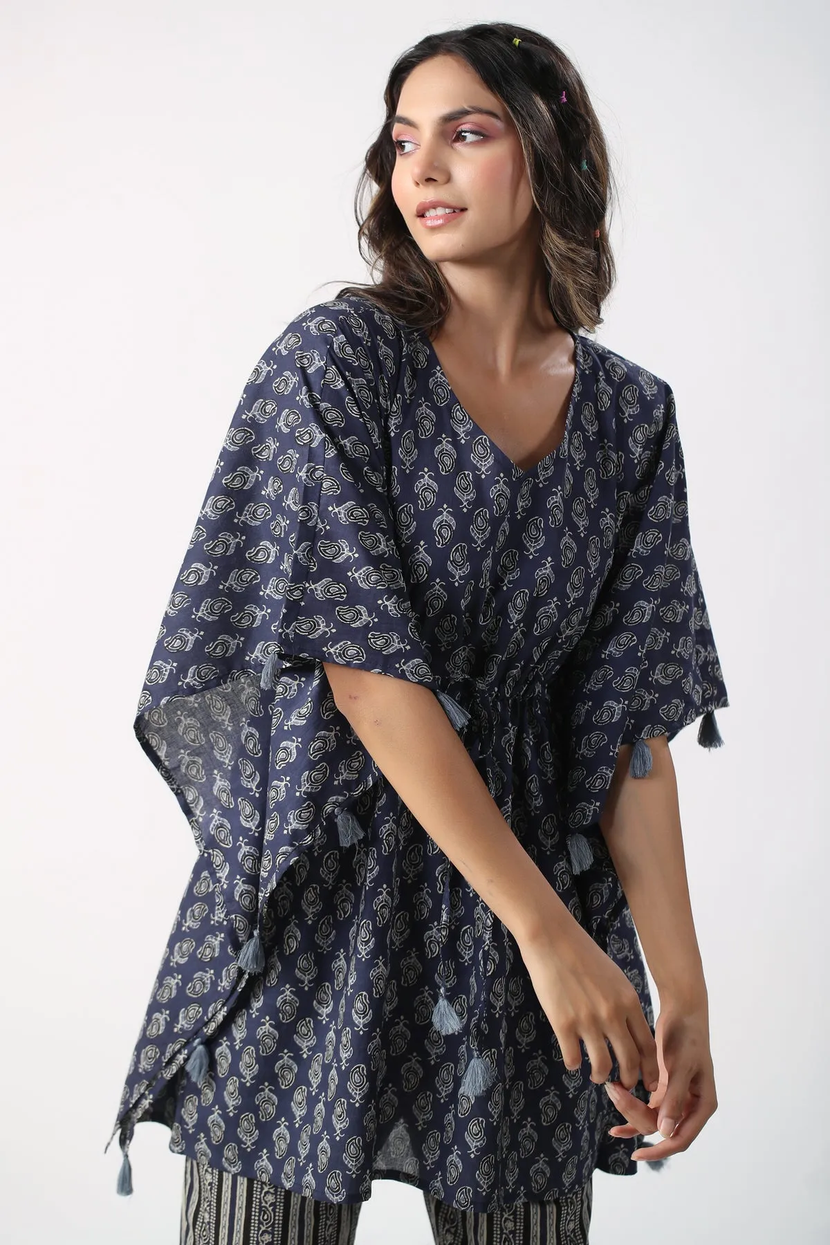 Dusk to Dawn Cotton Kaftan Pajama set