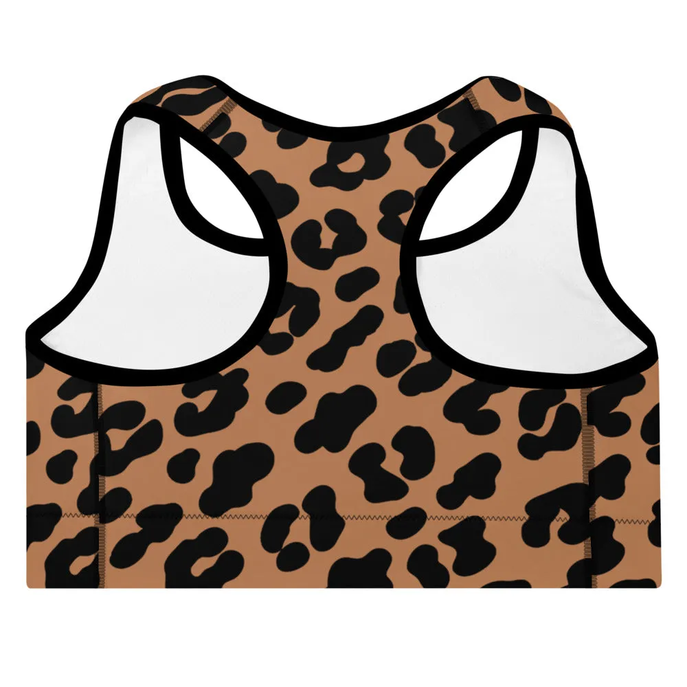 ELEVATED ESSENTIALS, THE PERFECT PADDED SPORTS BRA LEOPARD