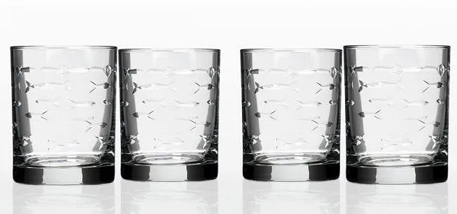 Etched Fish Coastal Barware/Stemware Collection