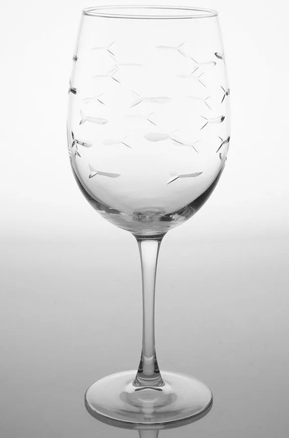 Etched Fish Coastal Barware/Stemware Collection