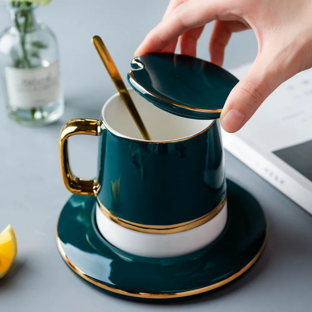 European Classic Coffee Cup And Saucer with Handle