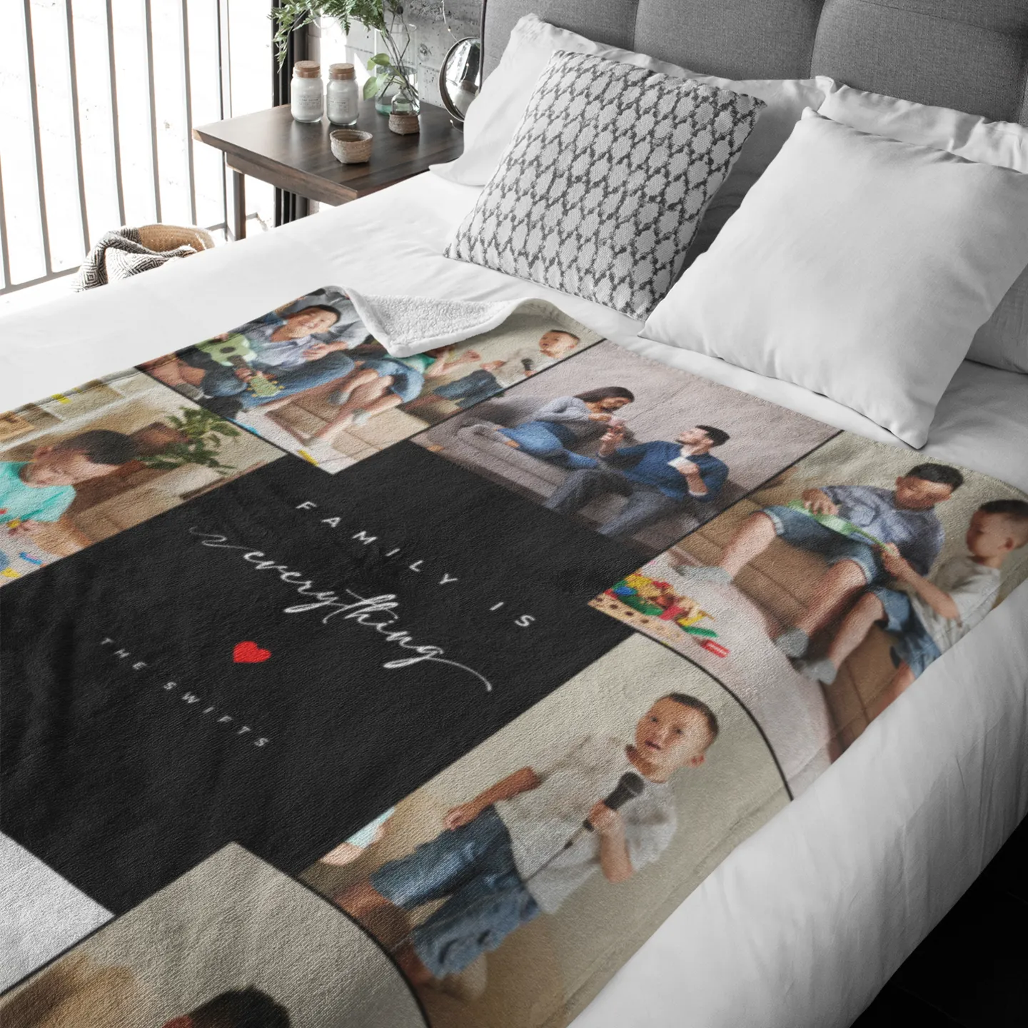 Family is Everything Premium Fleece Photo Blanket