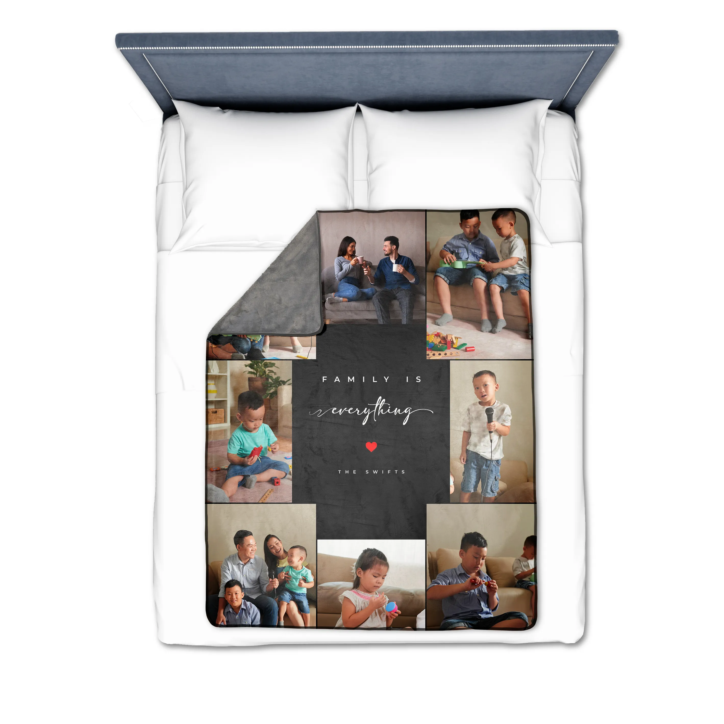 Family is Everything Premium Fleece Photo Blanket