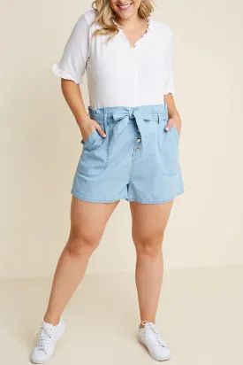 Fiona Chambray High-Rise Shorts