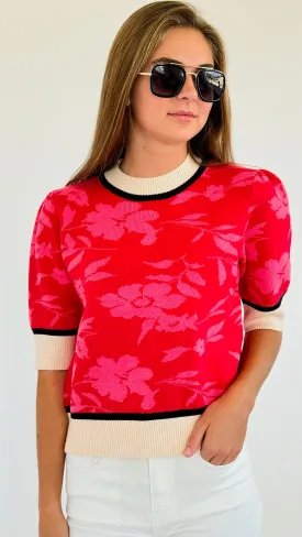 Floral Printed Knit Top