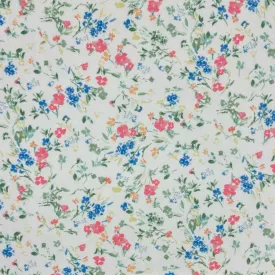 Flower Garden on Ivory Velour Fabric