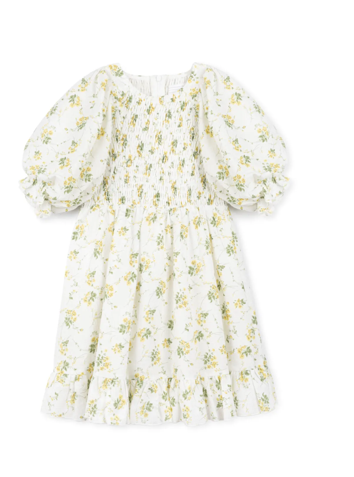 GABLE VINTAGE FLORAL PRINTED SMOCKING DRESS