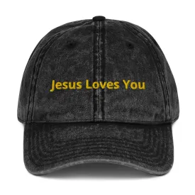 GG - Hat, Vintage Cotton Twill Cap - Jesus Loves You