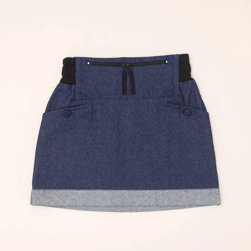 Girl's T1D-Friendly Denim Skirt with Pockets - 100% GOTS Certified Cotton, Timeless Style