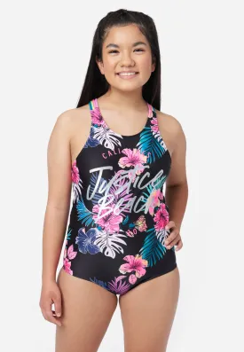 Graphic Racerback One-Piece Swimsuit