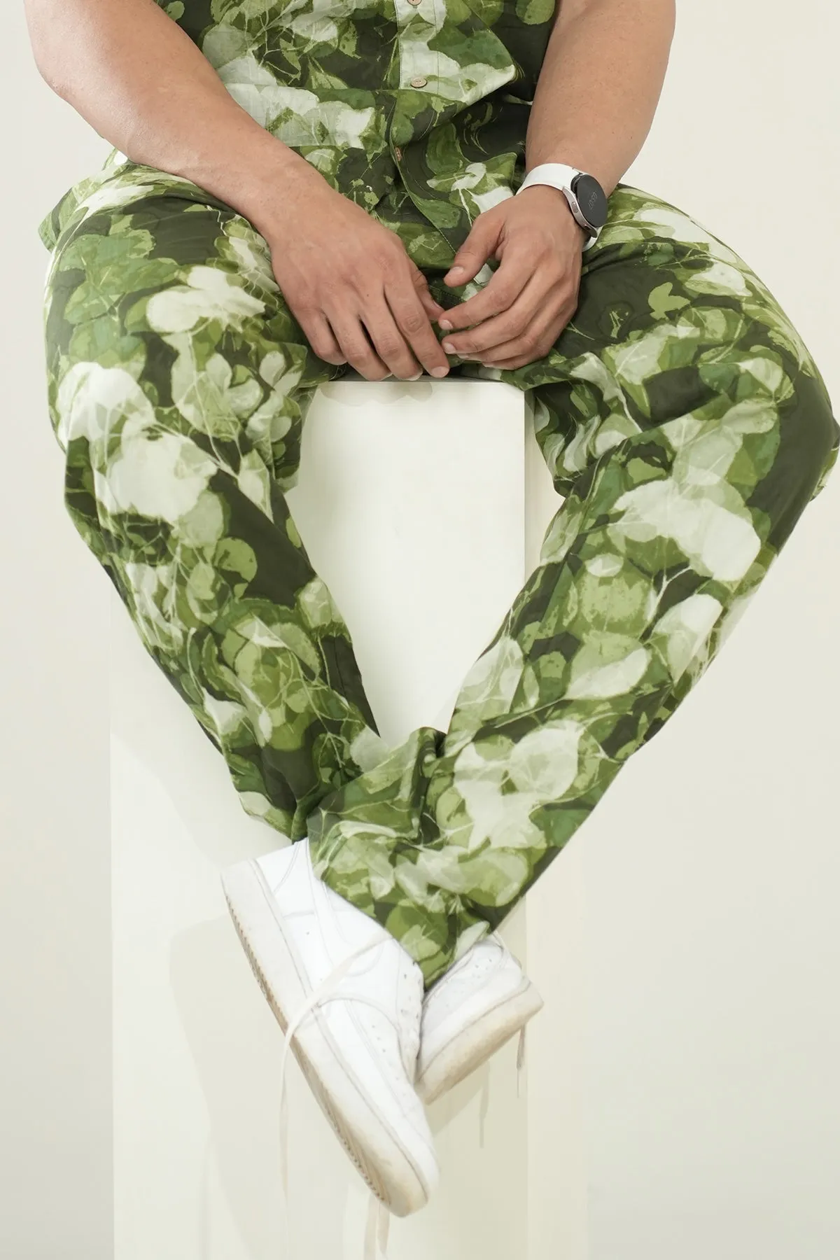 Green color with Leaves print coord set | Style Matters