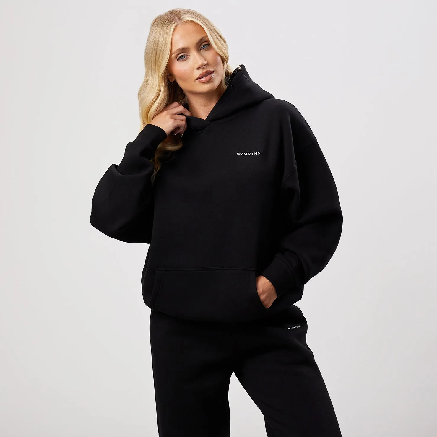 Gym King 365 Relaxed Fit Fleece Hoodie - Black