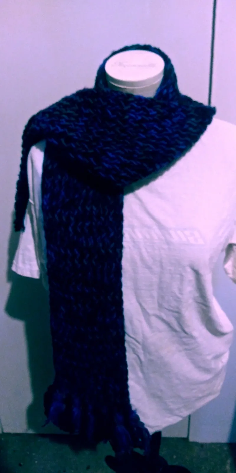 Handmade Beanie n Scarves Sets of Black n Dark Blue