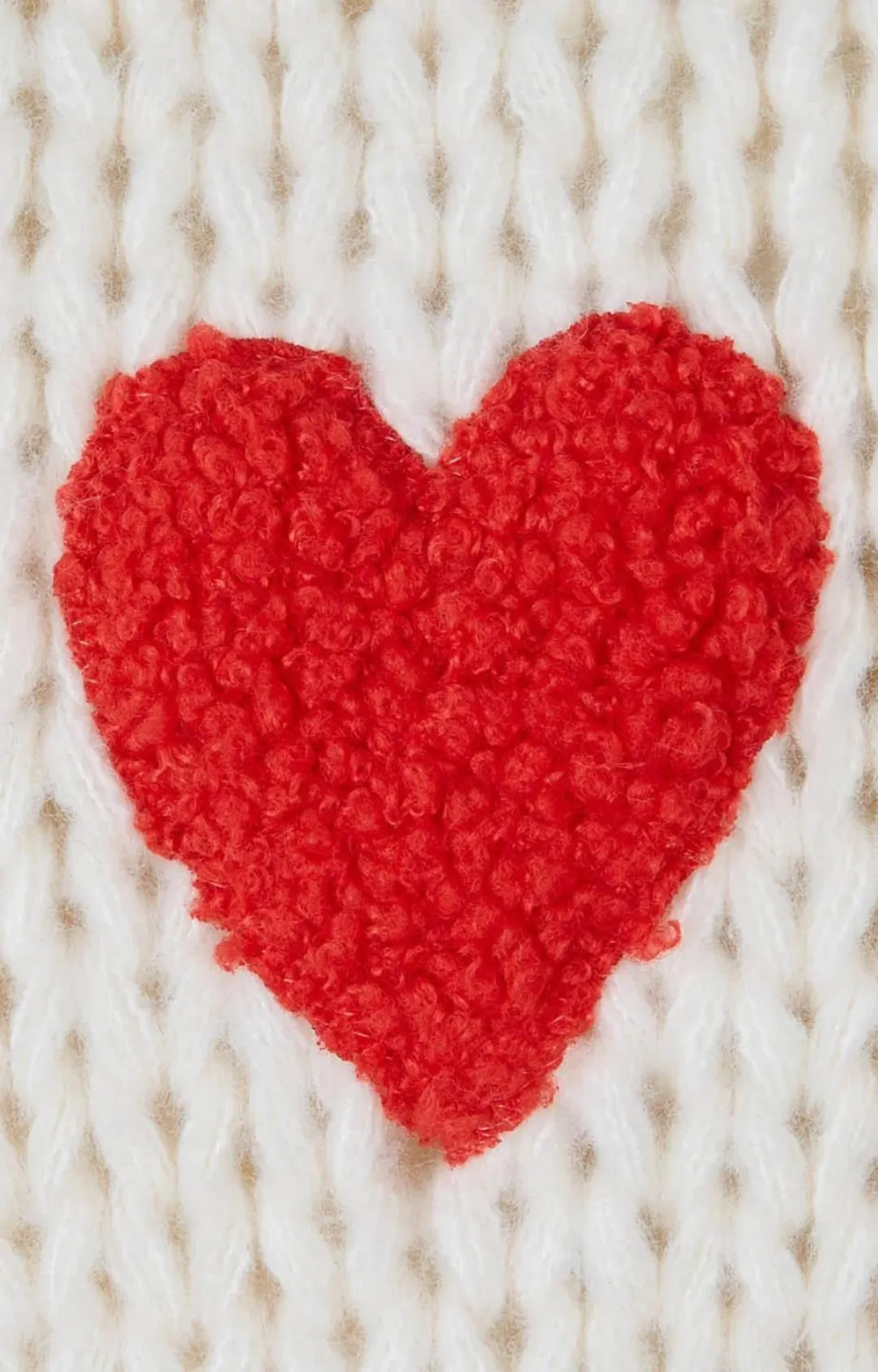 Heart on my Sleeve Knit - Off-White & Red