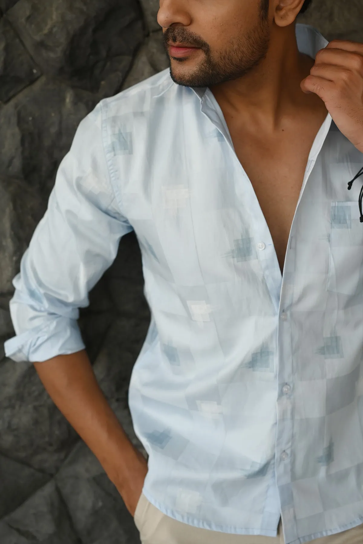 Ice Blue Super Premium Cotton Shirt, Full Sleeves | Style Matters