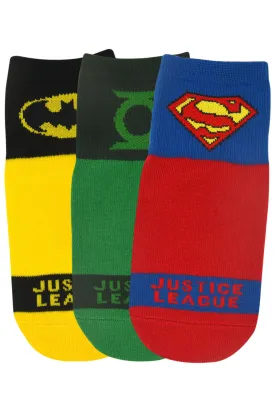 Justice League By Balenzia High Ankle Socks For Kids (Pack Of 3 Pairs/1U)(4-6 YEARS)