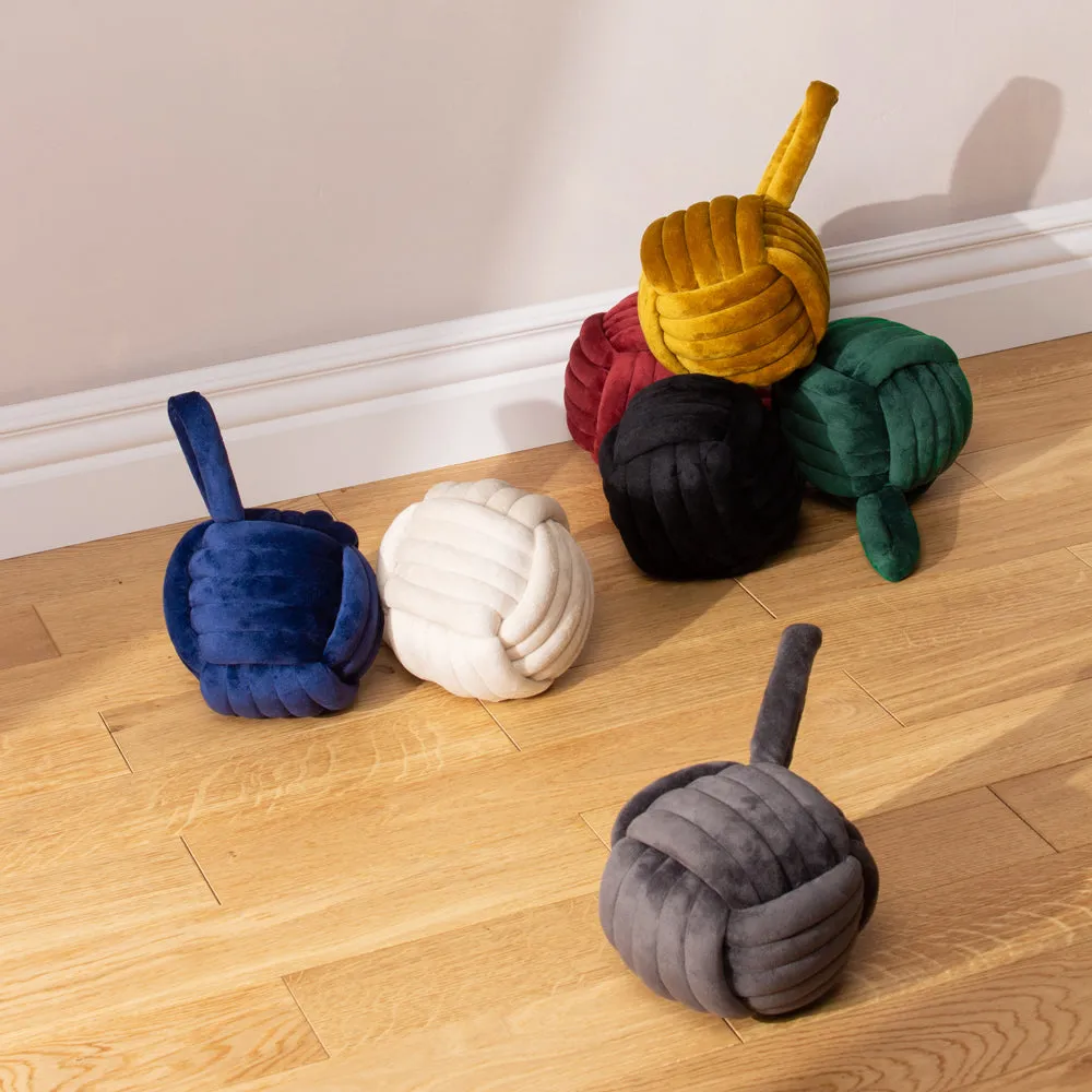 Knot Velvet Door Stop Natural