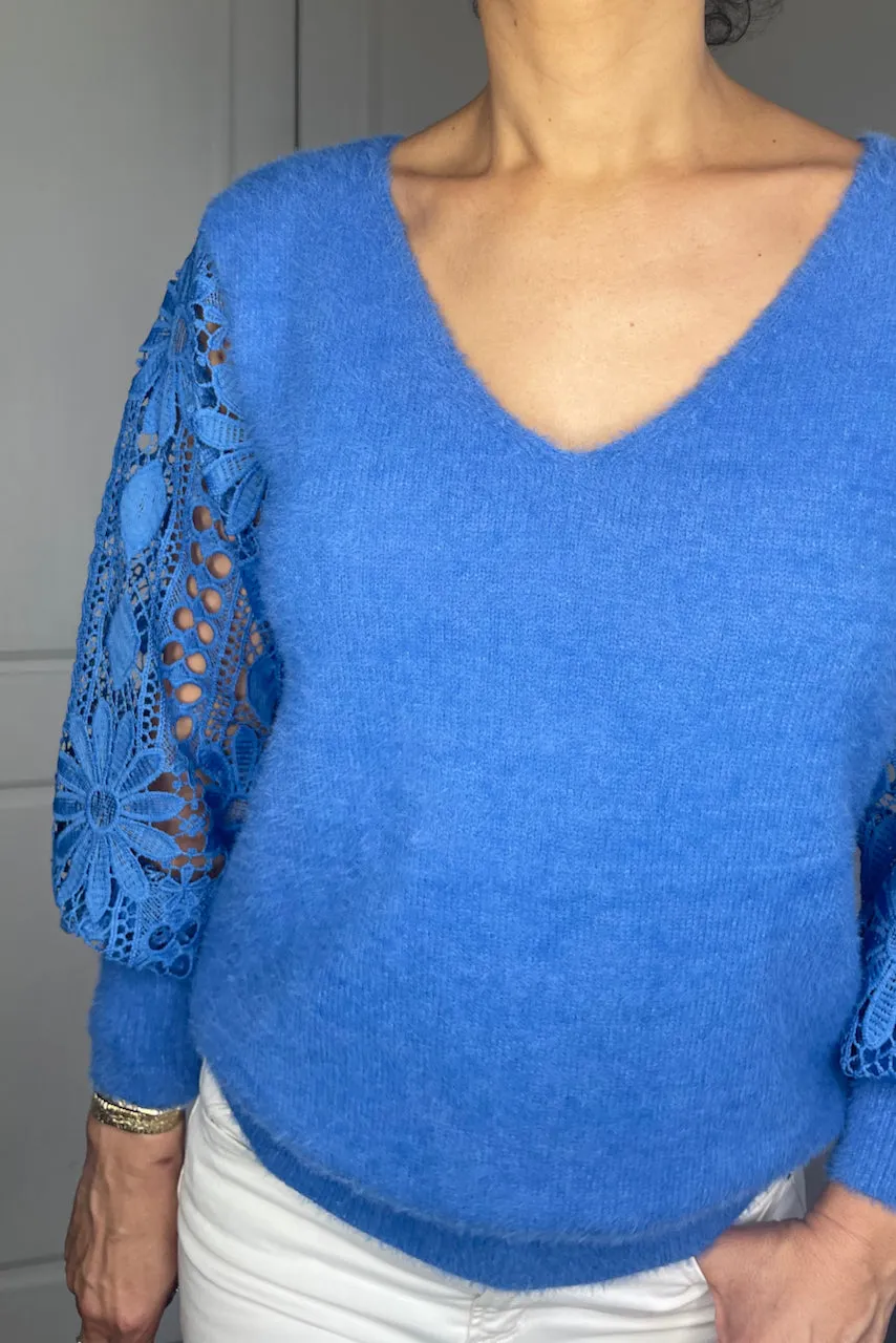 Lara Lace Jumper - Blue