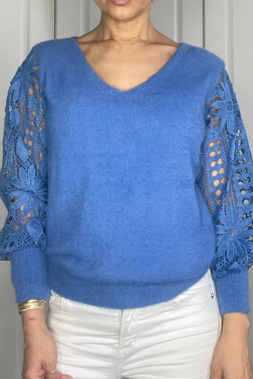 Lara Lace Jumper - Blue