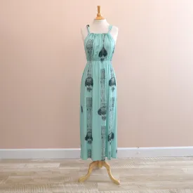 Lauhara Print Halter Green Dress