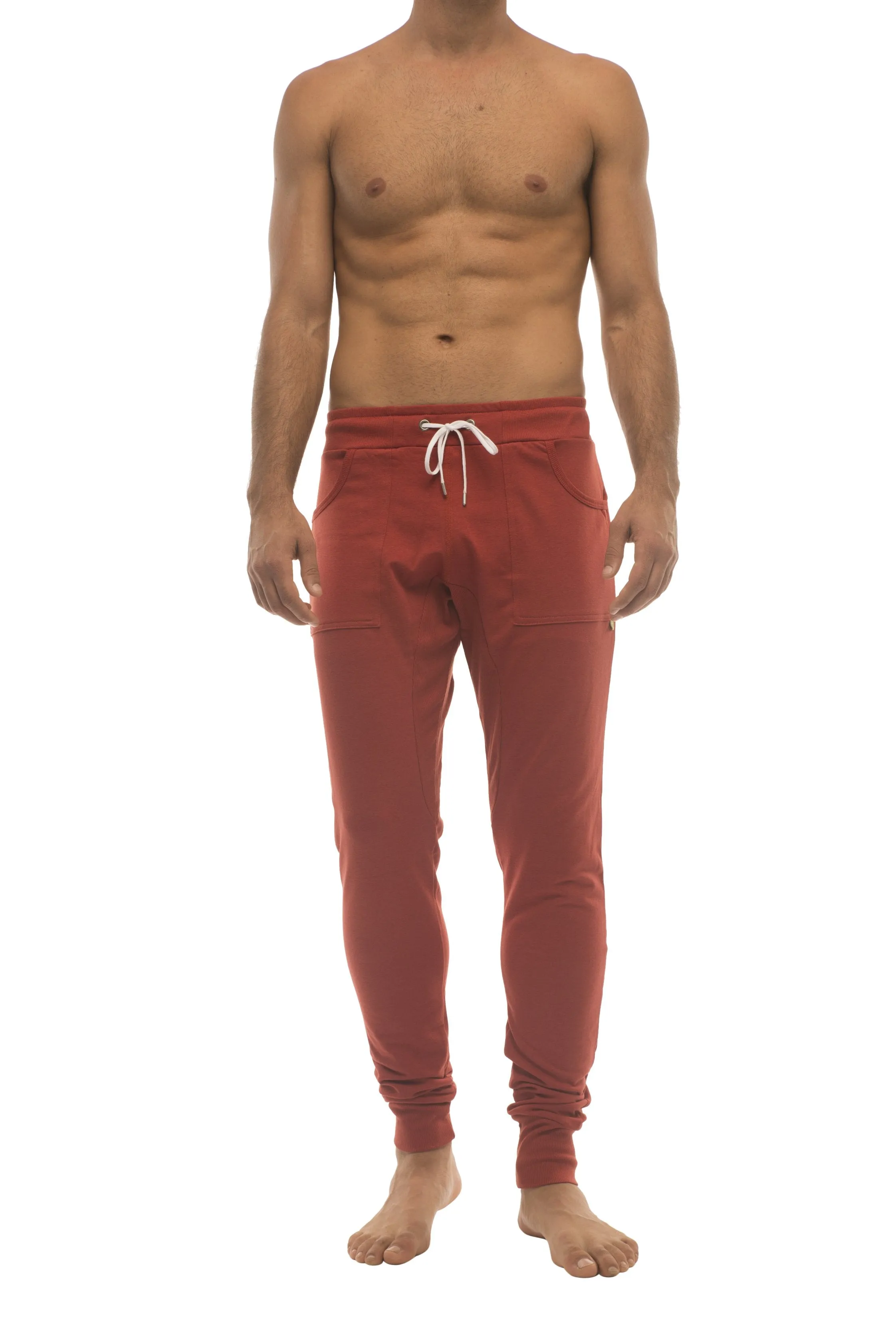 Long Cuffed Jogger & Yoga Sweat Pants (Cinnabar)