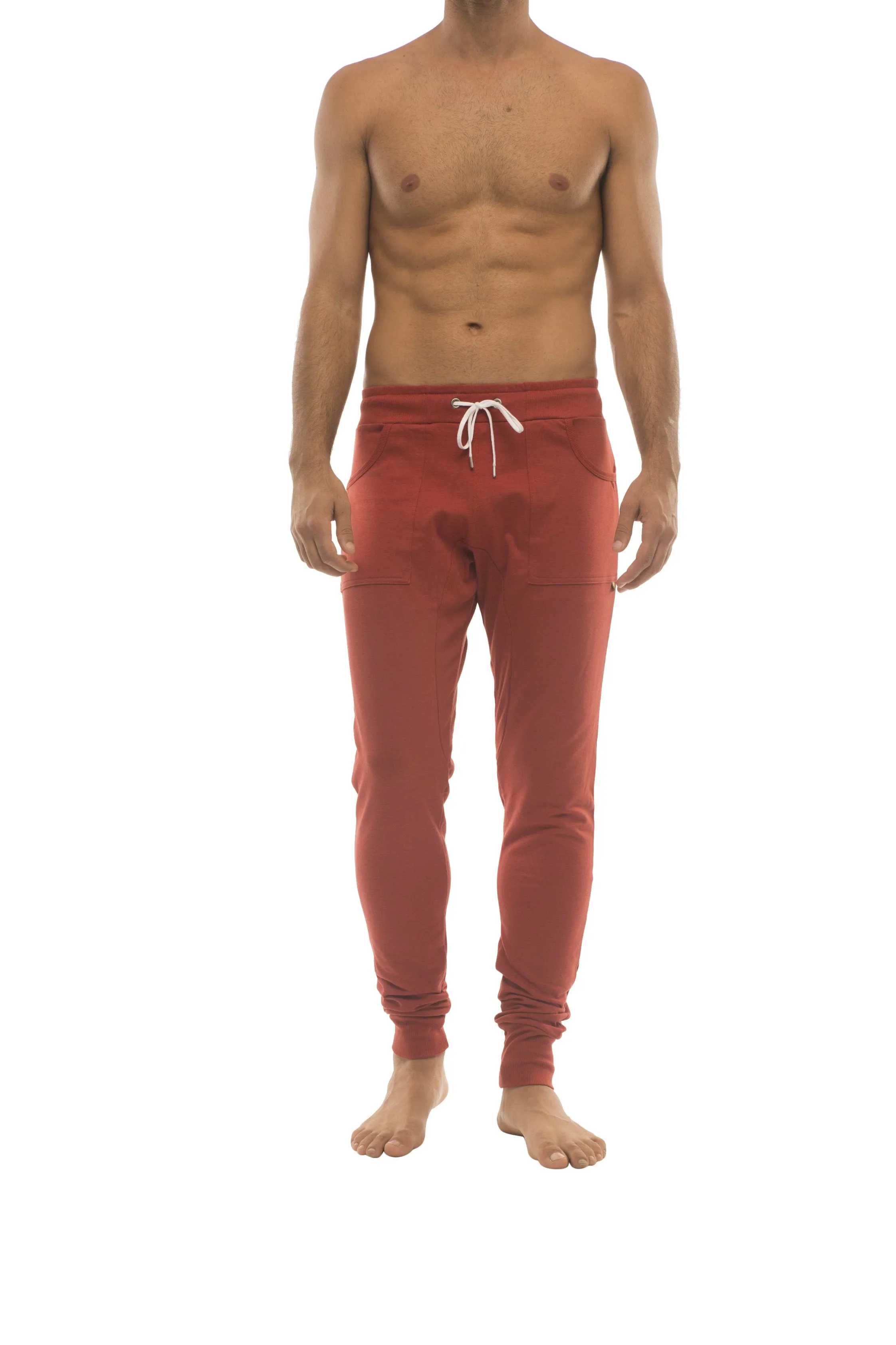 Long Cuffed Jogger & Yoga Sweat Pants (Cinnabar)