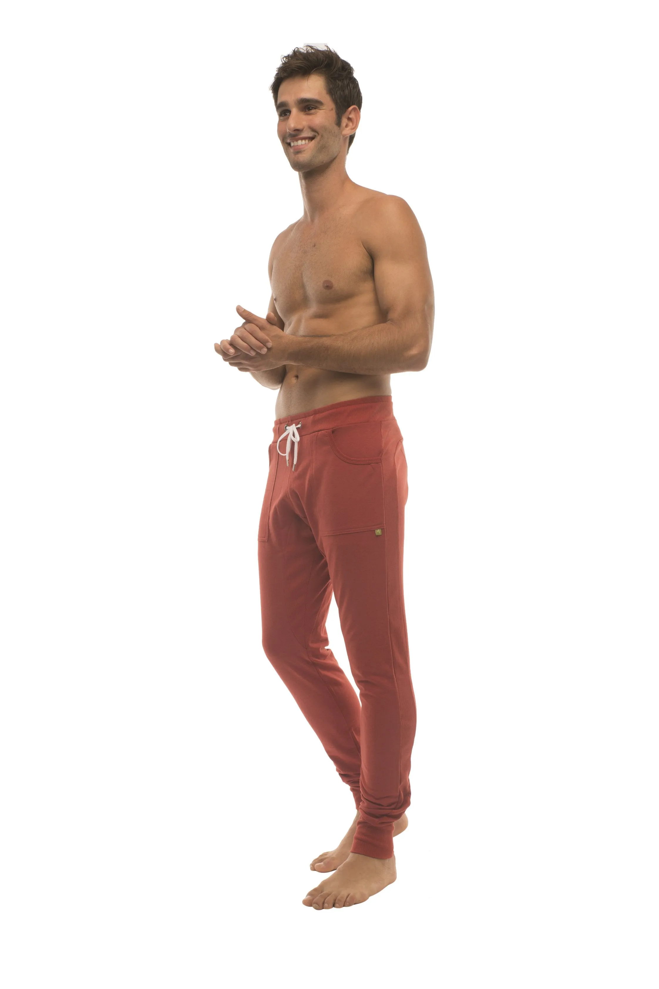 Long Cuffed Jogger & Yoga Sweat Pants (Cinnabar)