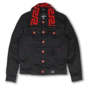 M1062 Denim Jacket W/ Sherpa Collar - Black/Black