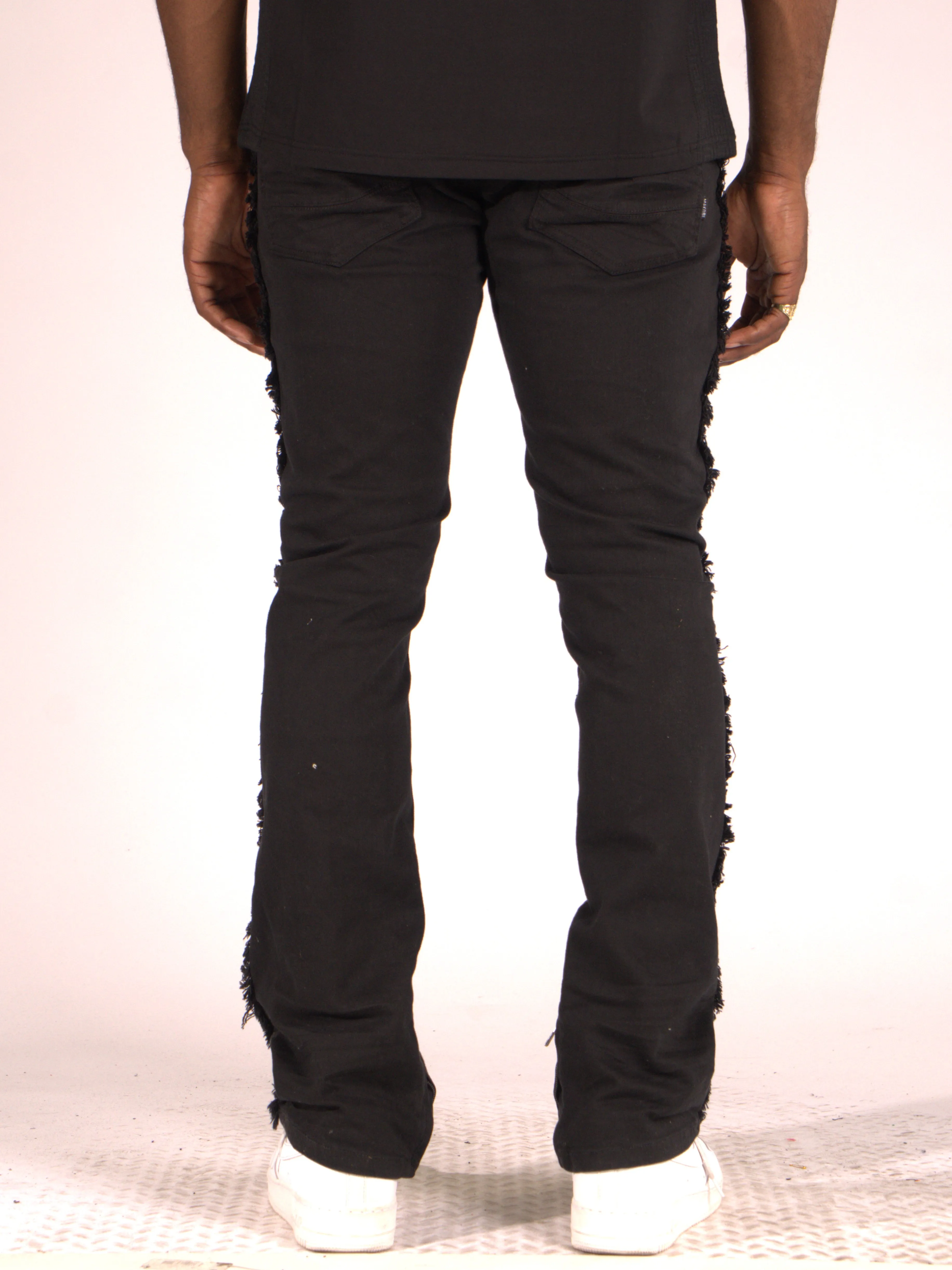 M1973 Danielli 34" Semi Stacked Jeans- Jet black