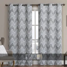 Marlie Intelligent design Blackout Weave Grommet Curtain Panels (Set of 2)