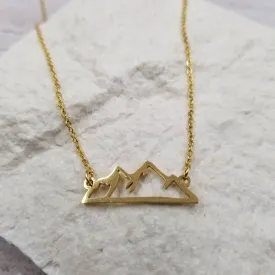 Mountain Cutout Necklace: Gold