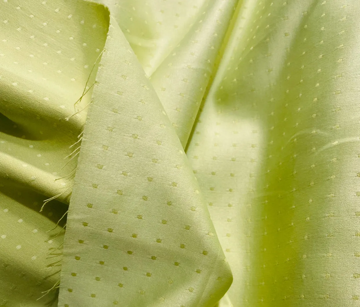 NEW Lady Larronde Dot Cotton Blend Sateen Pistachio Fabric