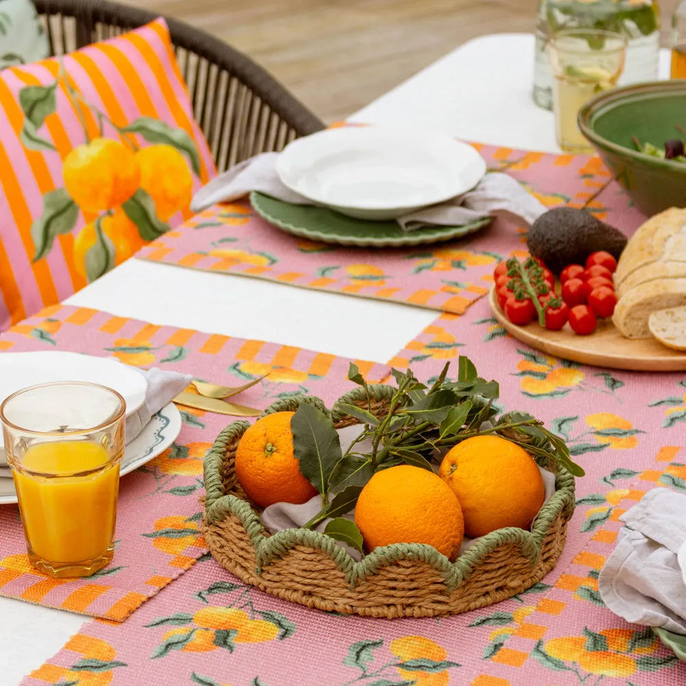 Oranges Indoor/Outdoor Table Runner Pink