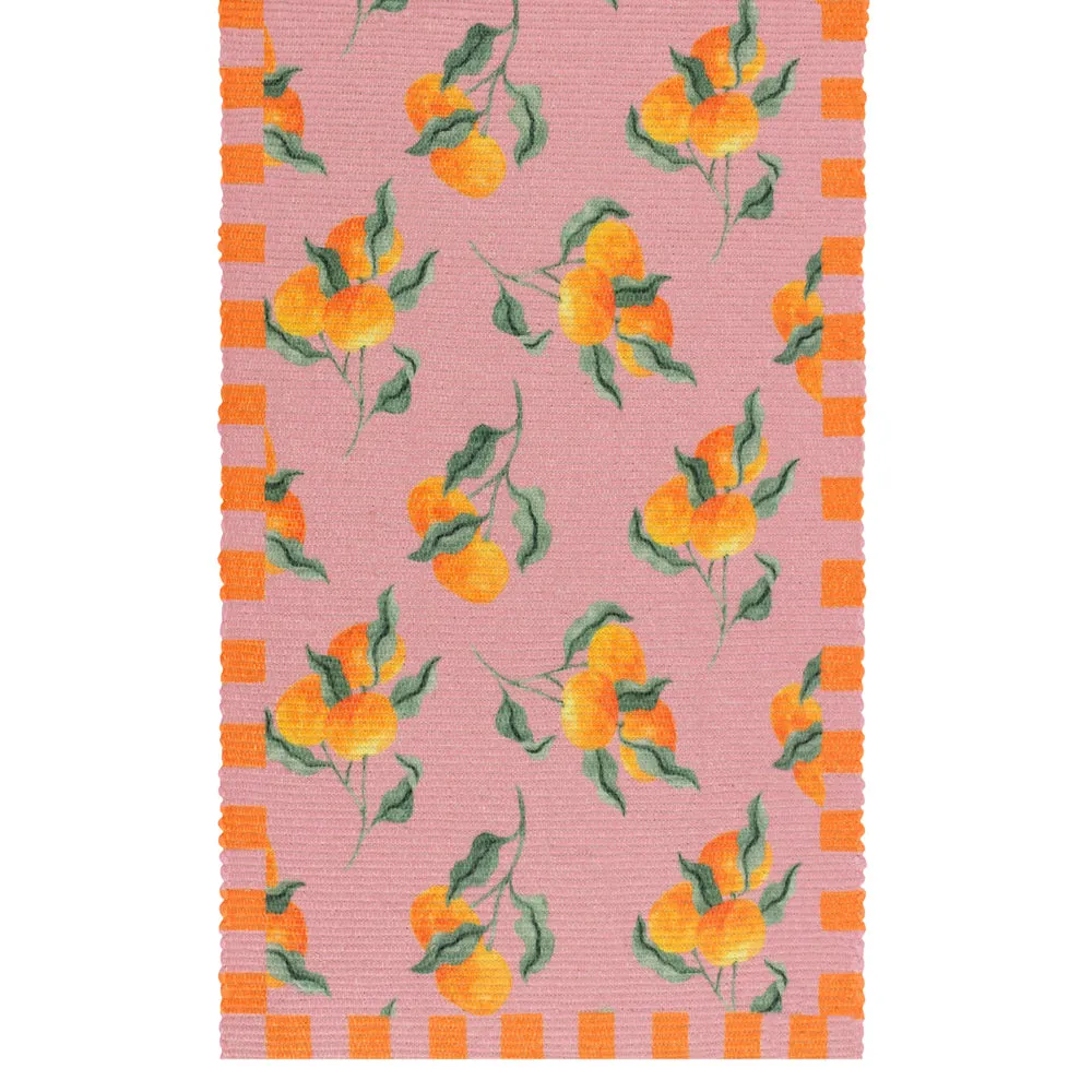 Oranges Indoor/Outdoor Table Runner Pink