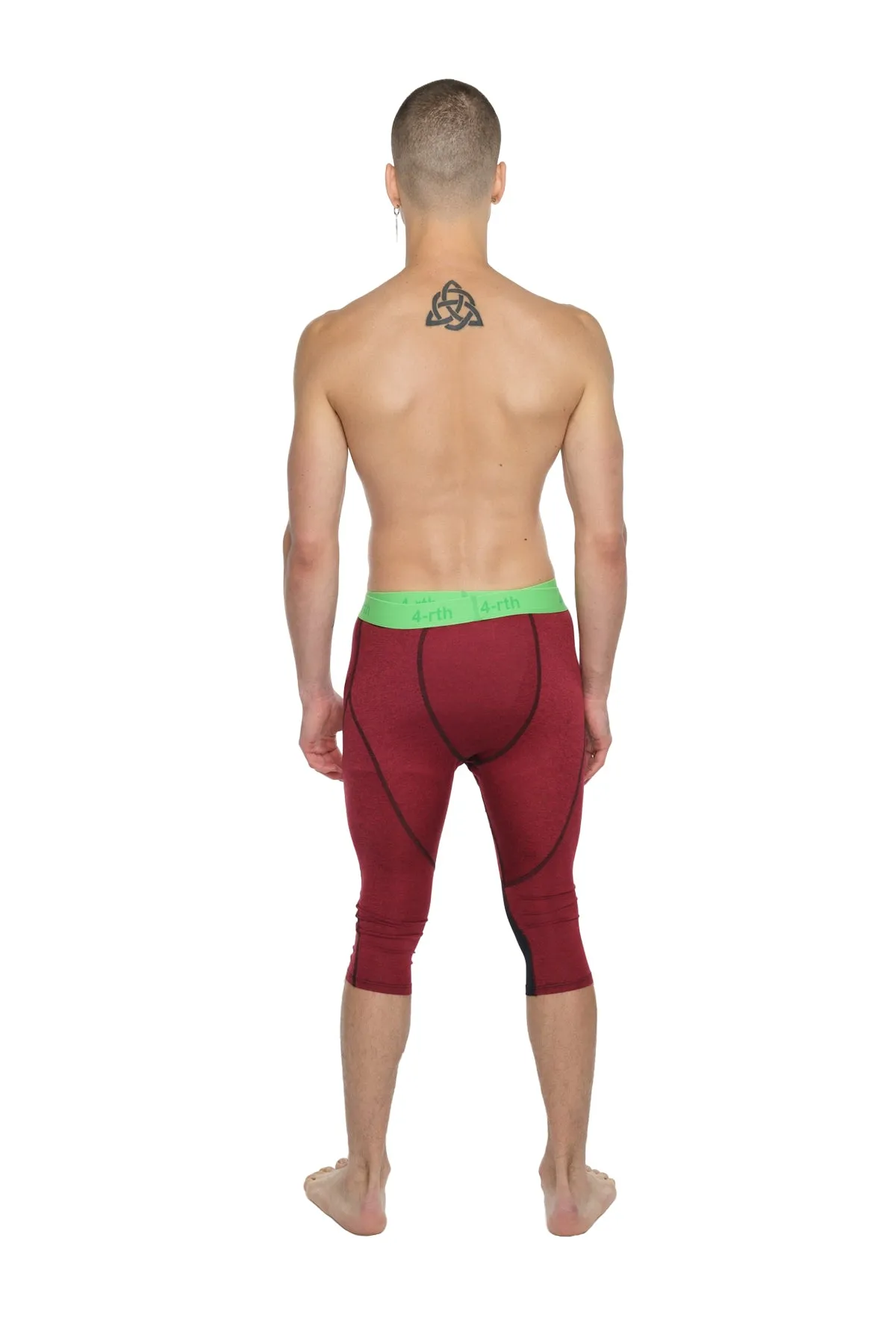 Performance Yoga Leggings - 3/4 (Brick Red Heather)