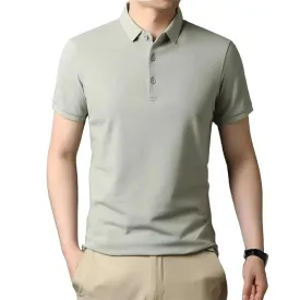 Pure Color Casual Short Sleeve Polo-Shirt