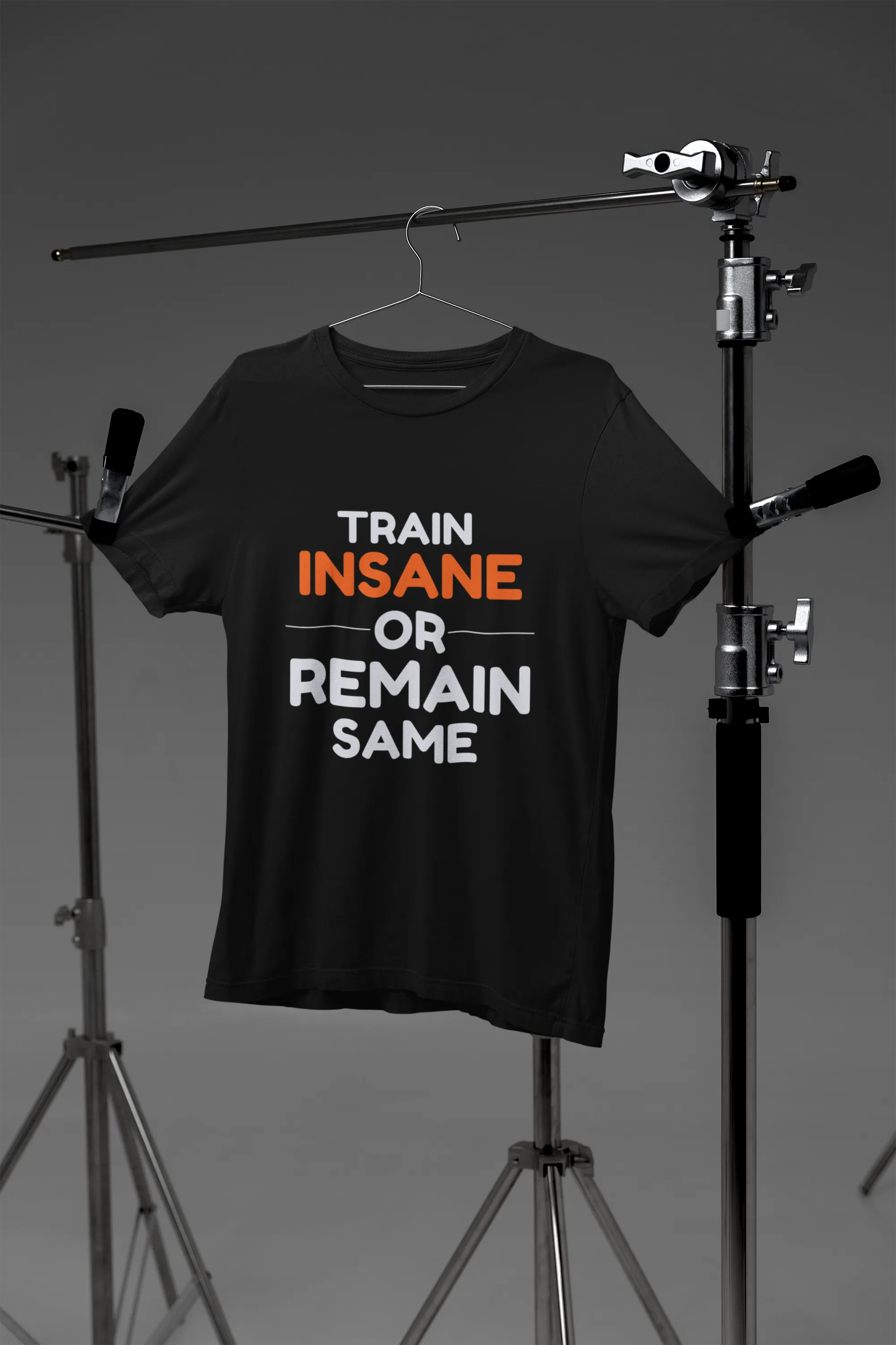 "Train Insane Or Remain Same" Premium Printed Gym T-Shirt for Active Workouts