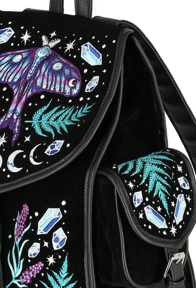 Restyle - Enchanted Forest - Magical backpack with moth embroidery