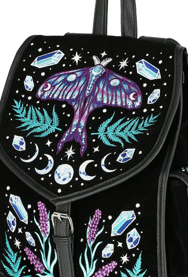 Restyle - Enchanted Forest - Magical backpack with moth embroidery