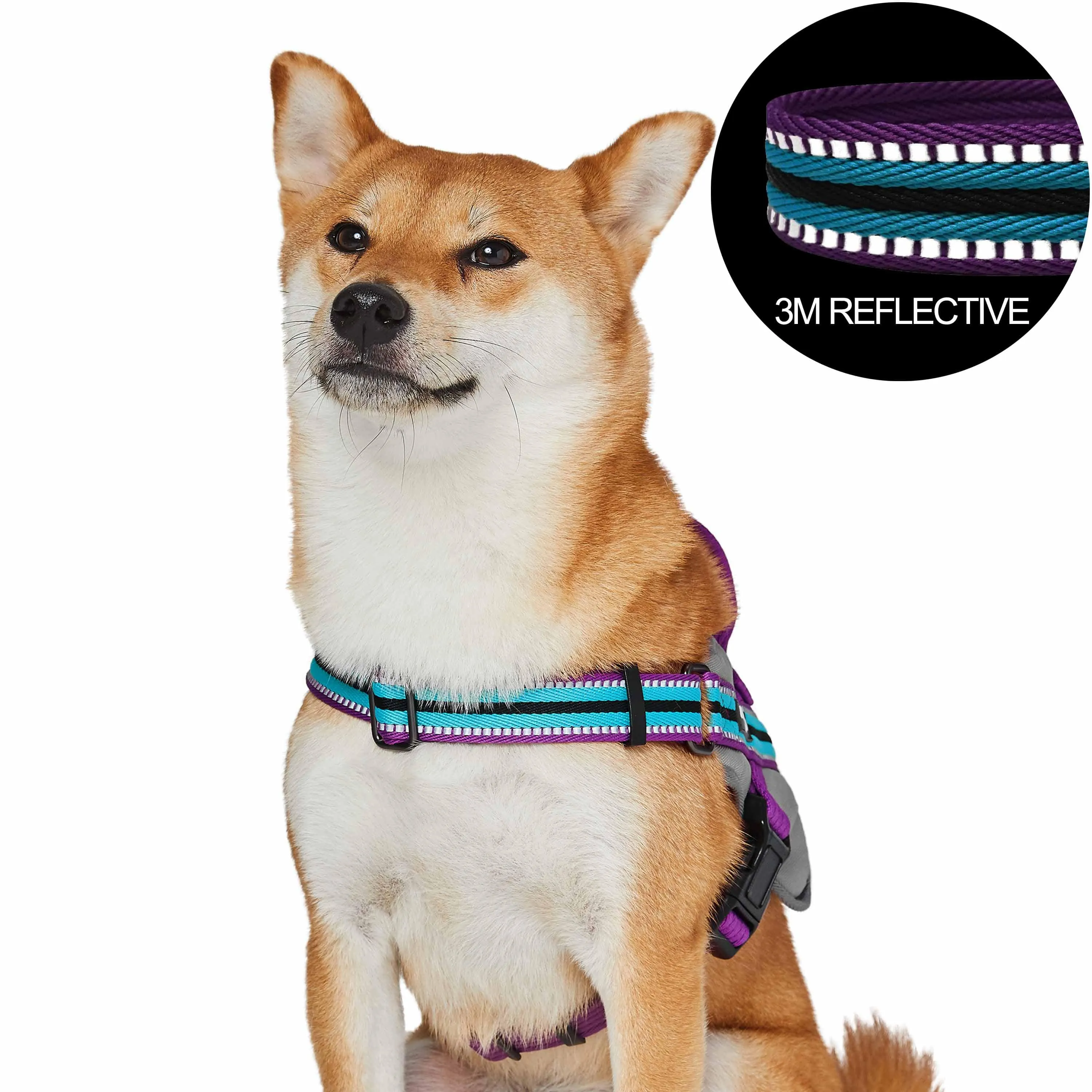 Service K-9 | 3M Reflective Dog Harness in Multi-colored Stripes