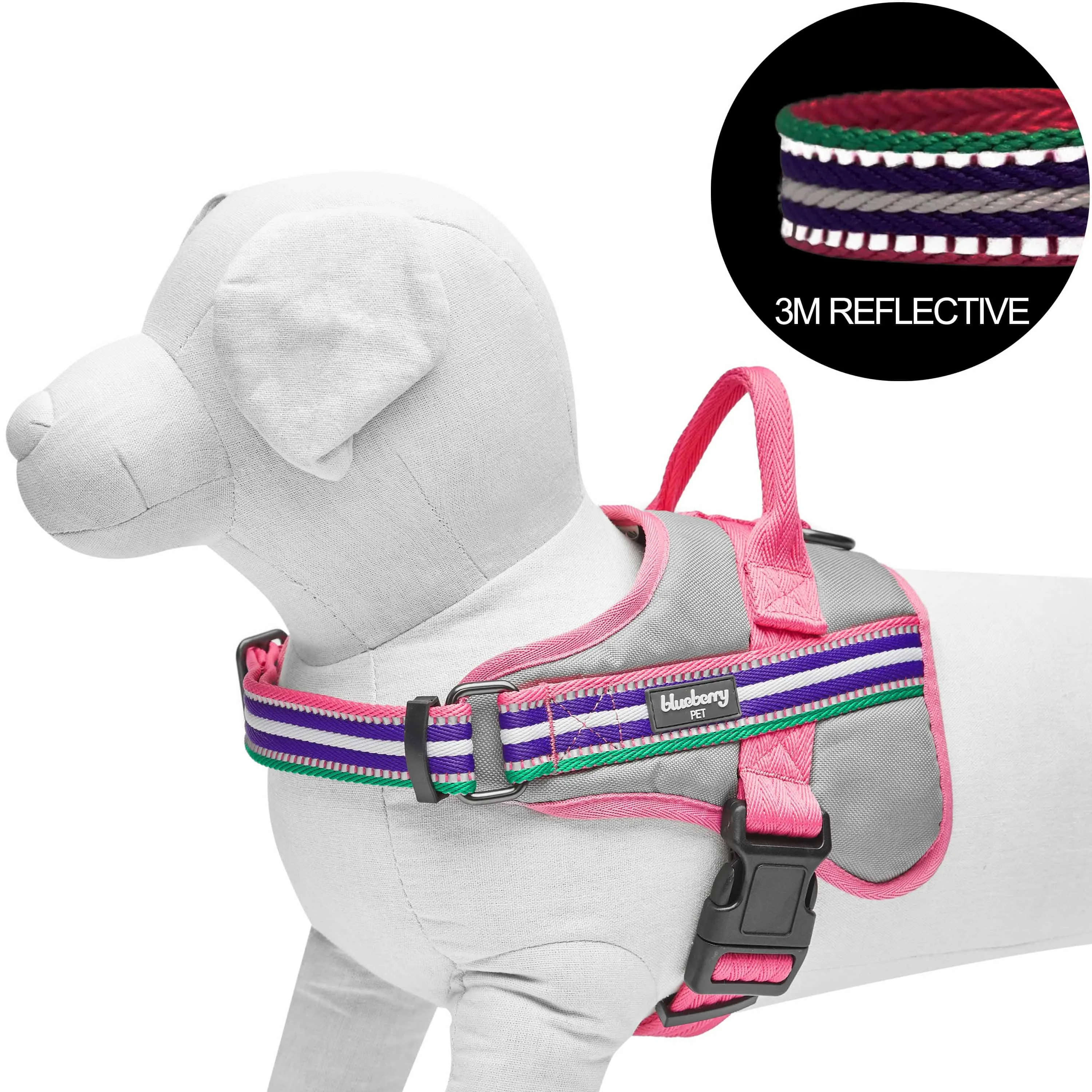 Service K-9 | 3M Reflective Dog Harness in Multi-colored Stripes