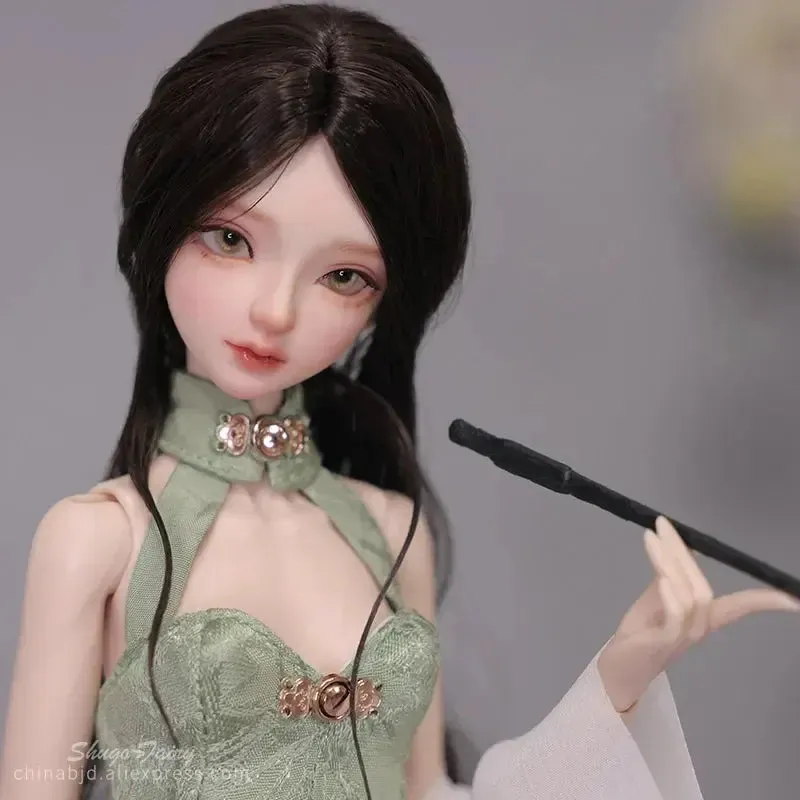 Shuga Fairy Idun 1/4 BJD Doll | Resin Slim Kunis Body | Embroidered Hanfu Classic Style | Handsome Woman with Smoking Pipe | Collectible Art Doll