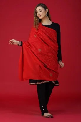 Splendid & Unique  Embroidered Pure Woolen Shawl ST-15